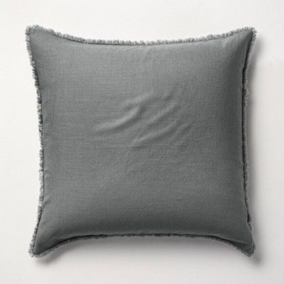 Casaluna Gray Fringe Throw Pillow - Picture 1 of 4